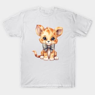 African Lion Wearing Bow T-Shirt